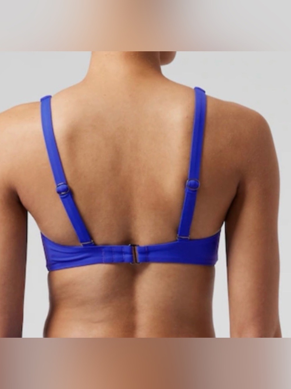 Athleta Electric Blue Square Neck Bikini Swim Top w/ Cups Size 38B/C - Picture 4 of 9